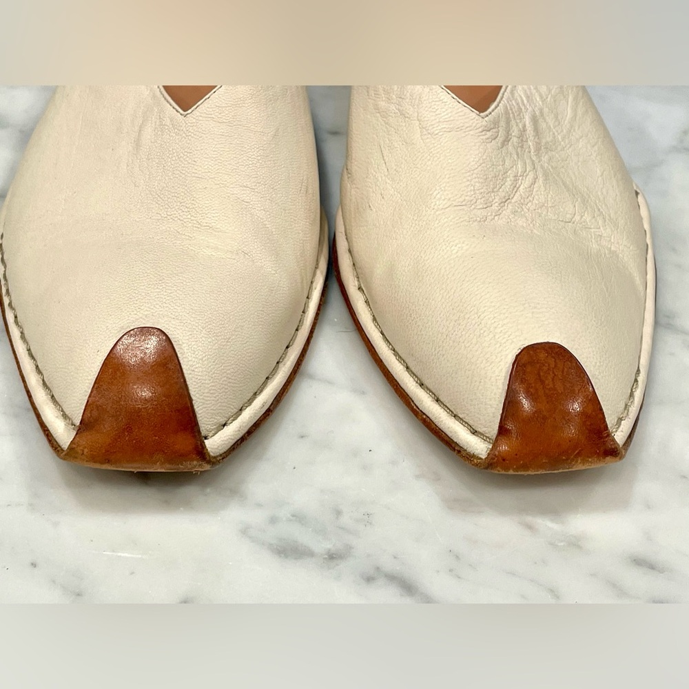 Rachel Comey Leather Mules, 2” block heel, cream&brown, 9.5, EUC - Picture 4 of 11
